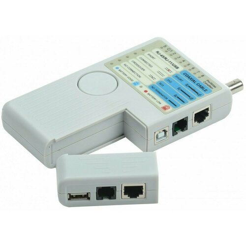 IEK ITK Тестер для витой пары 4в1 RJ45/RJ11/BNC/USB с элем. пит. WH3468 (7 шт.)