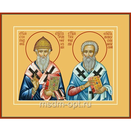 икона вселенские святители Икона спиридон Тримифунтский и трифиллий Левкуссийский, Святители