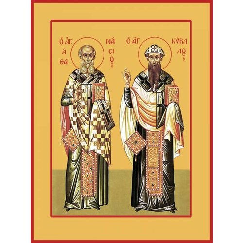 Икона афанасий и кирилл Александрийские, Святители афанасий и кирилл александрийские икона на холсте
