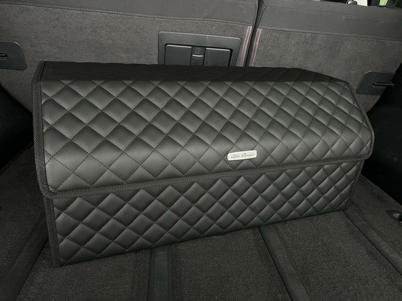 Органайзер для багажника ALFA ROMEO / Альфа Ромео / Кофр 70х30х30, сумка, саквояж, ящик, черный с черной отстрочкой