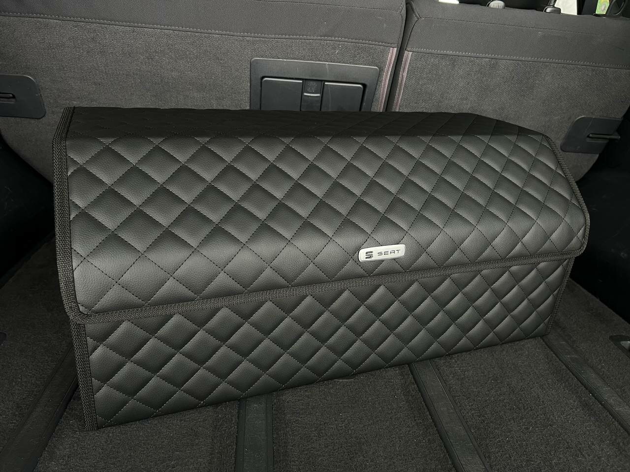 Органайзер для багажника SEAT / сиат / Кофр 70х30х30, сумка, саквояж, ящик, черный с черной отстрочкой