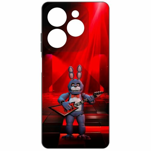 Чехол-накладка Krutoff Soft Case фнаф (FNAF) - Бонни с гитарой для INFINIX Hot 40i черный чехол накладка krutoff soft case фнаф fnaf бонни с гитарой для infinix smart 8 plus черный