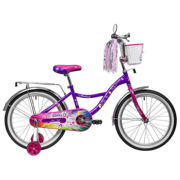 Novatrack Велосипед 20" Novatrack LITTLE GIRLZZ, цвет фиолетовый