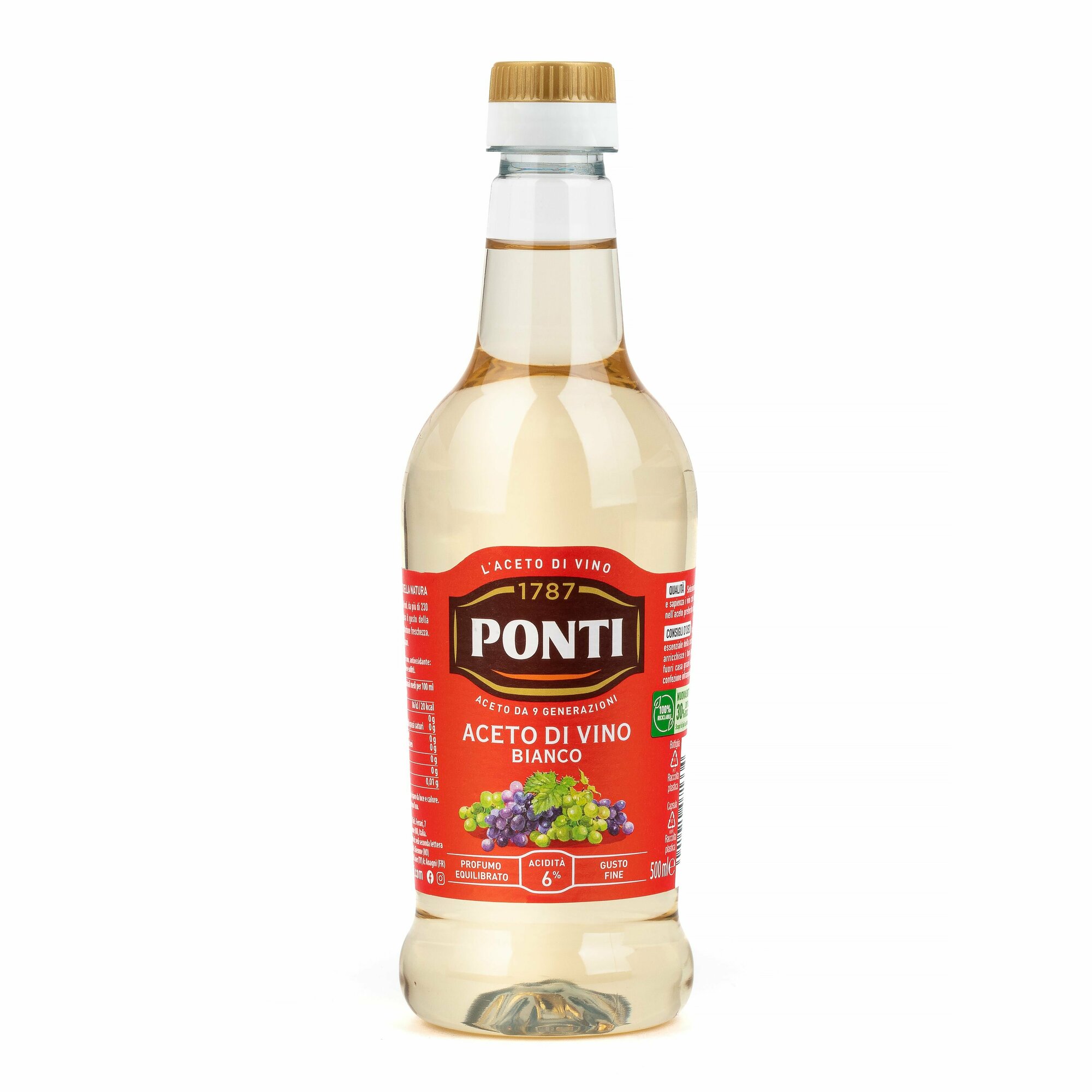 Уксус Ponti винный, белый 6%, 500 мл