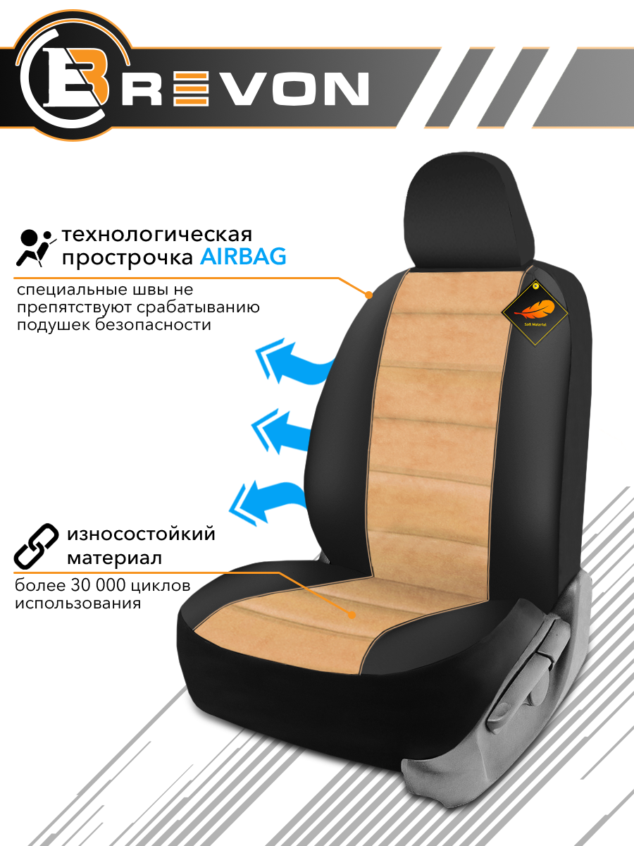 Универсальные автомобильные чехлы на весь салон из экокожи GOLFSTRIM — фото 1