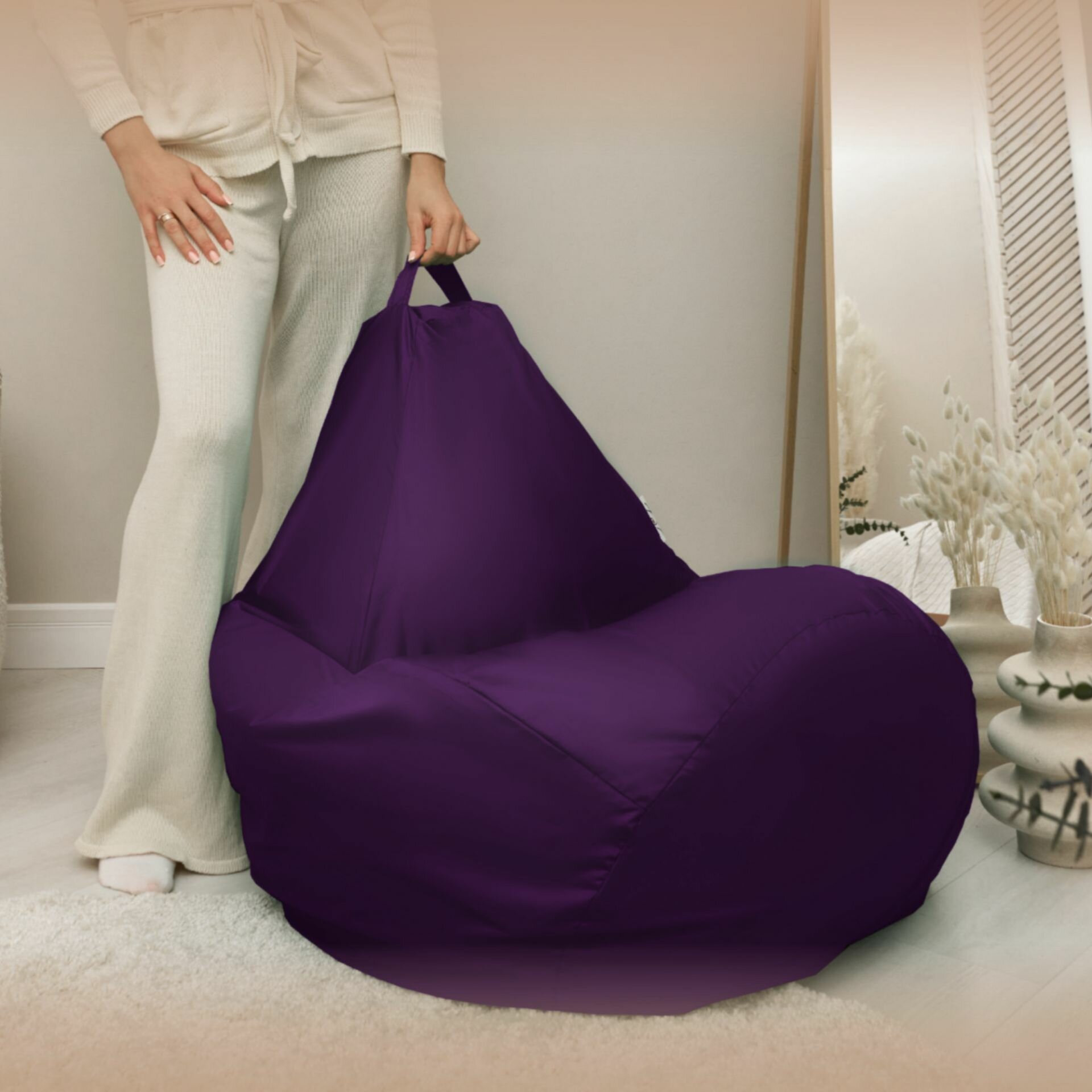 Чехол для кресла-мешка Груша 3XL фиолетовый Дюспо