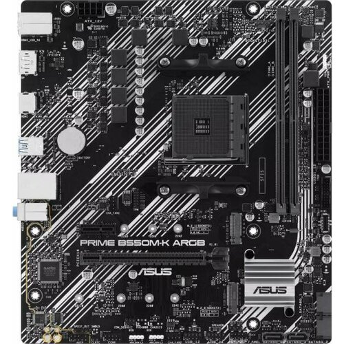 ASUS PRIME B550M-K ARGB Socket AM4 B550 2DDR4 DPHDMI SATA3 RAID Audio Gb LAN USB 32 USB 20 COM1 header wo cable mATX 90MB1GC0-M 1391300₽