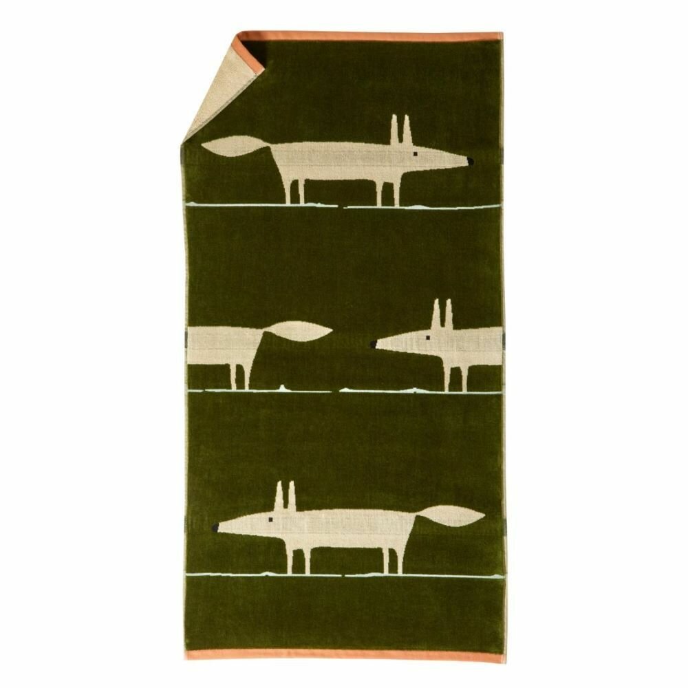 фото Полотенце Blanc des Vosges MR FOX MOUSSE зеленый 30х50 хлопок махра жаккард одна сторона велюр, 550 г/м2