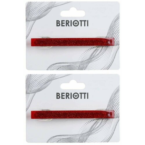 BERIOTTI Заколка-автомат для волос, металл, пластик, 8см, 6 дизайнов- 2 штуки