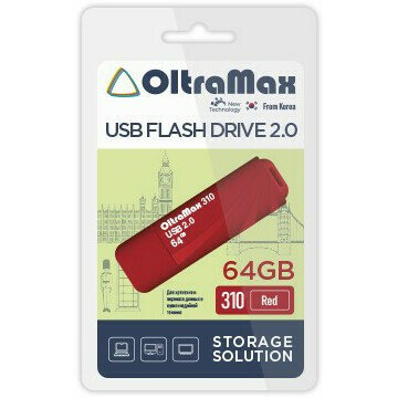 USB Flash накопитель 64Gb OltraMax 310 Red (OM-64GB-310-Red)