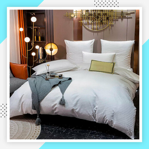 Постельное белье Евро из сатина страйп 