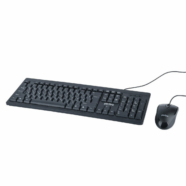 Проводной набор Perfeo "TANDEM": клавиатура 104 кн. + мышь 3 кн, 1000 DPI, чёрная