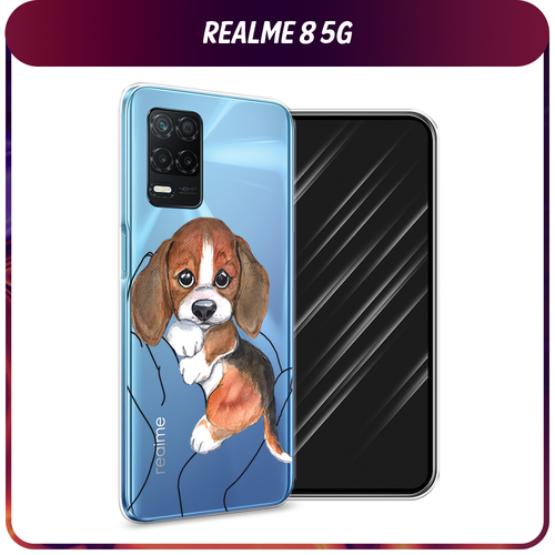 Силиконовый чехол на Realme 8 5G/Narzo 30 5G / Реалми 8 5G Бигль в ладошках, прозрачный дизайнерский силиконовый чехол для realme 8 5g narzo 30 5g креативный принт