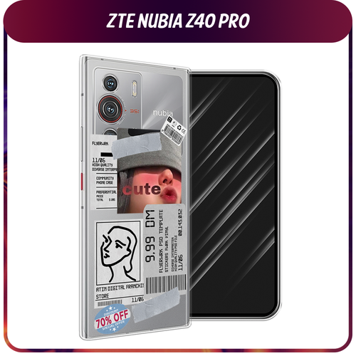 Силиконовый чехол на ZTE Nubia Z40 Pro / ЗТЕ Нубиа Z40 Про Cute girl collage, прозрачный силиконовый чехол на zte nubia z40 pro зте нубиа z40 про розовая сакура прозрачный