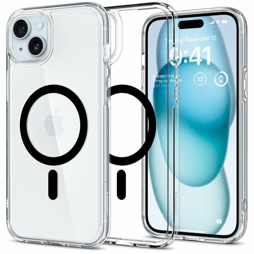 чехол spigen для iphone 15 plus ultra hybrid magfit zero one white разноцветный acs07035 Чехол SPIGEN для iPhone 15 - Ultra Hybrid (MagFit) - Черный - ACS06803