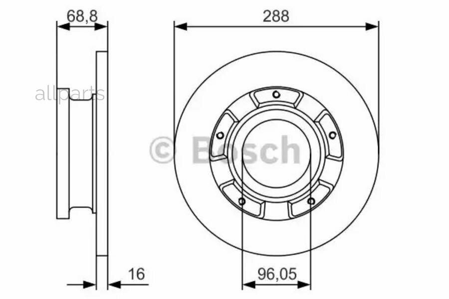 BOSCH 0986479A50 Тормозной диск