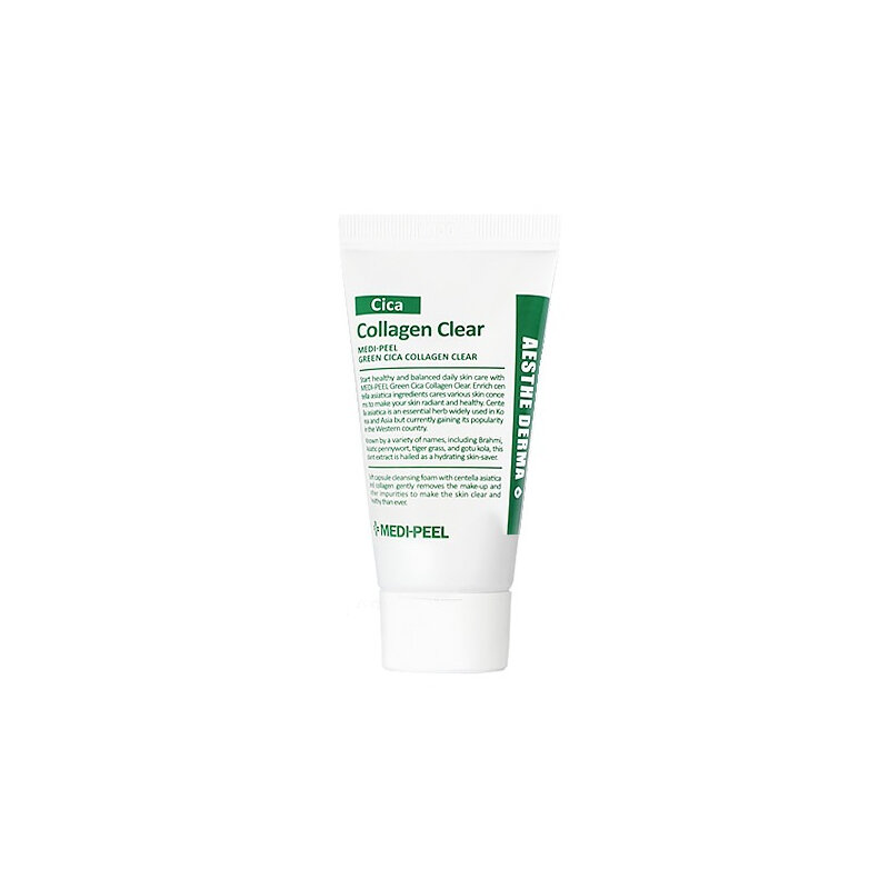MEDI-PEEL Успокаивающая очищающая пенка Green Cica Collagen Clear, 28 гр (миниверсия)
