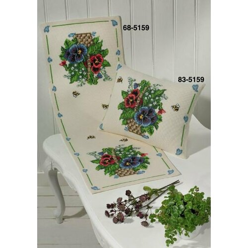 Дорожка Анютины глазки 68-5159 backyard 11ct 14ct cross stitch sets dmc floss kits cross stitch kits wall home decor diy embroidery handmade needlework package