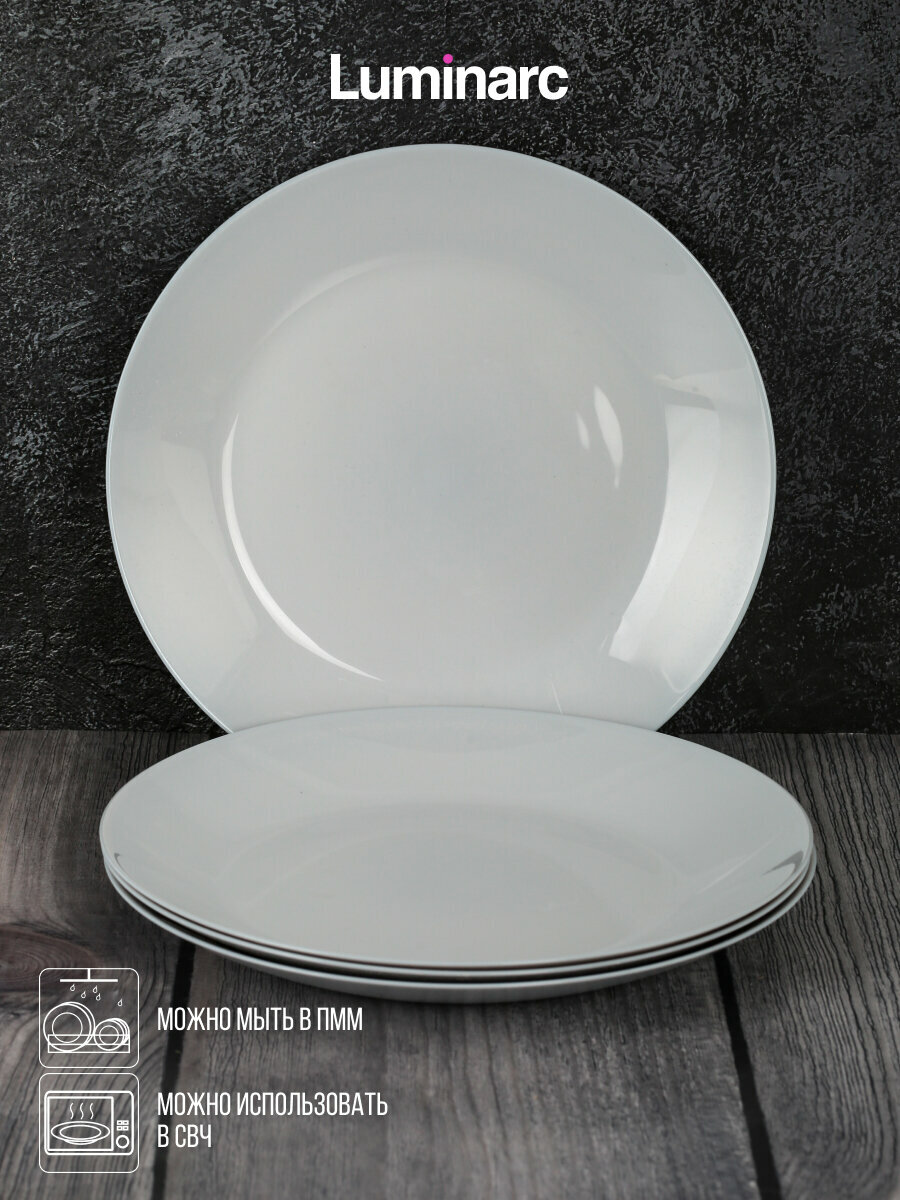 Тарелка обеденная LUMINARC "лили гранит" 25 см, 1 штука, для ПММ и СВЧ — фото 1