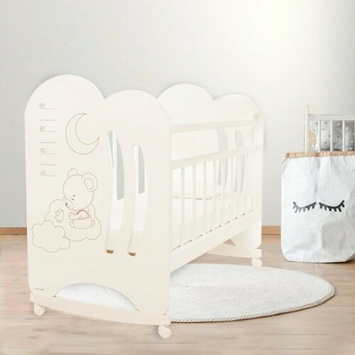 Крошка Я Кровать детская колесо-качалка 1200х600 Маленькое чудо Крошка Я белая 16179₽