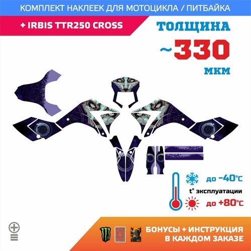 Наклейки 330мкм для IRBIS TTR 250 CROSS уроборос UROBOROS прочность: медиум (турист)