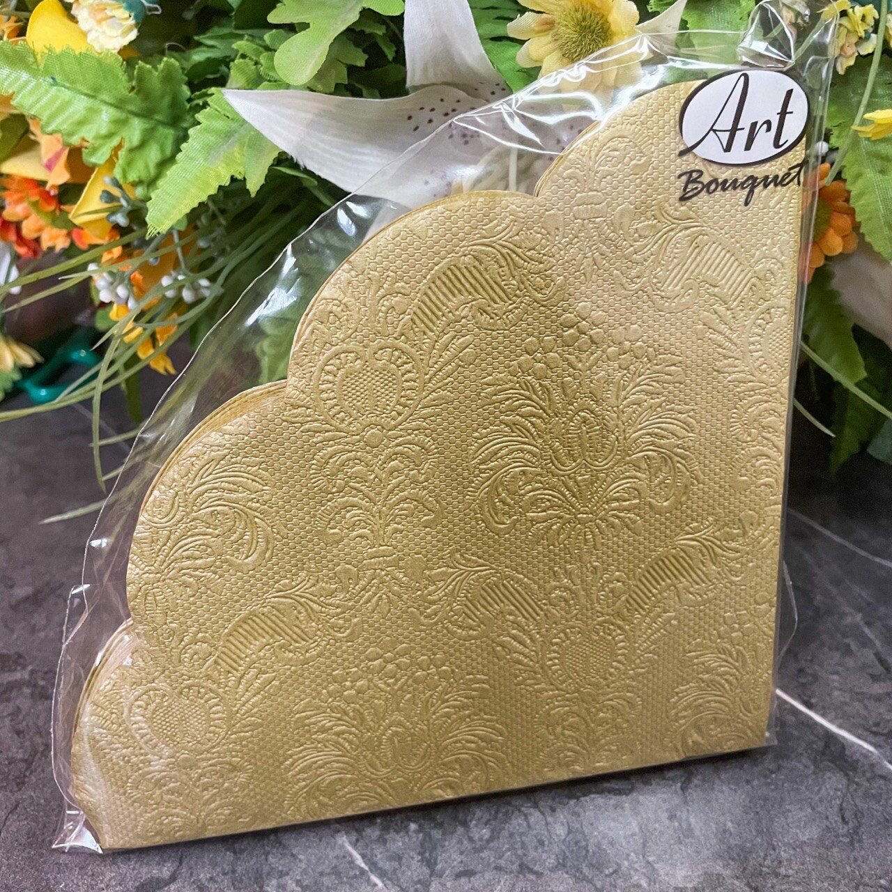 фото Салфетки Desna Круглые Барокко Золото