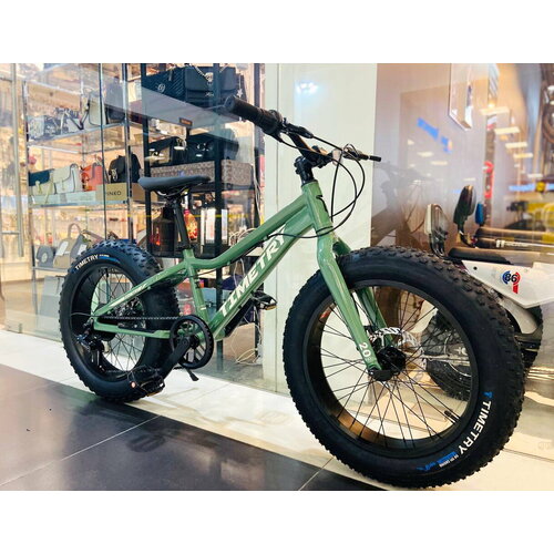 Fatbike Горный детский велосипед Фэтбайк TimeTry 215, 20*4.0 дюймов / для мальчиков и девочек, для прогулки / скоростной, спортивный велик, зеленый