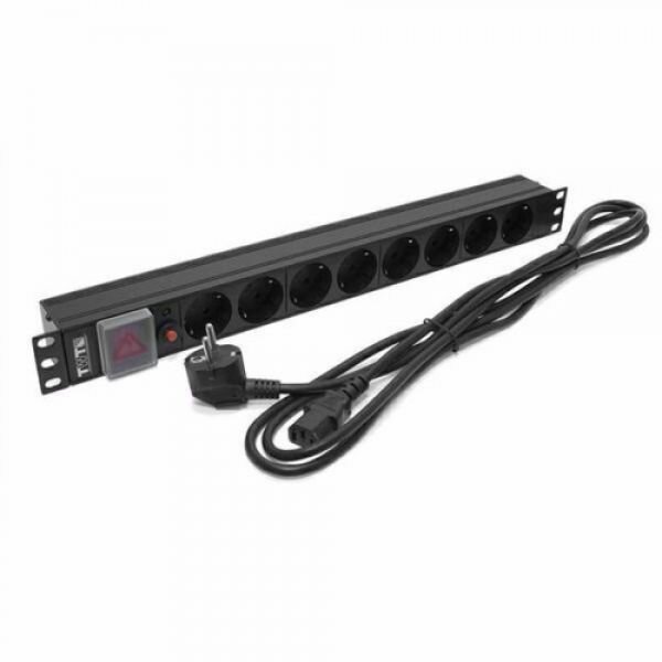 Блок розеток Lanmaster TWT-PDU19-10A8P 8 розеток черный - фото №19