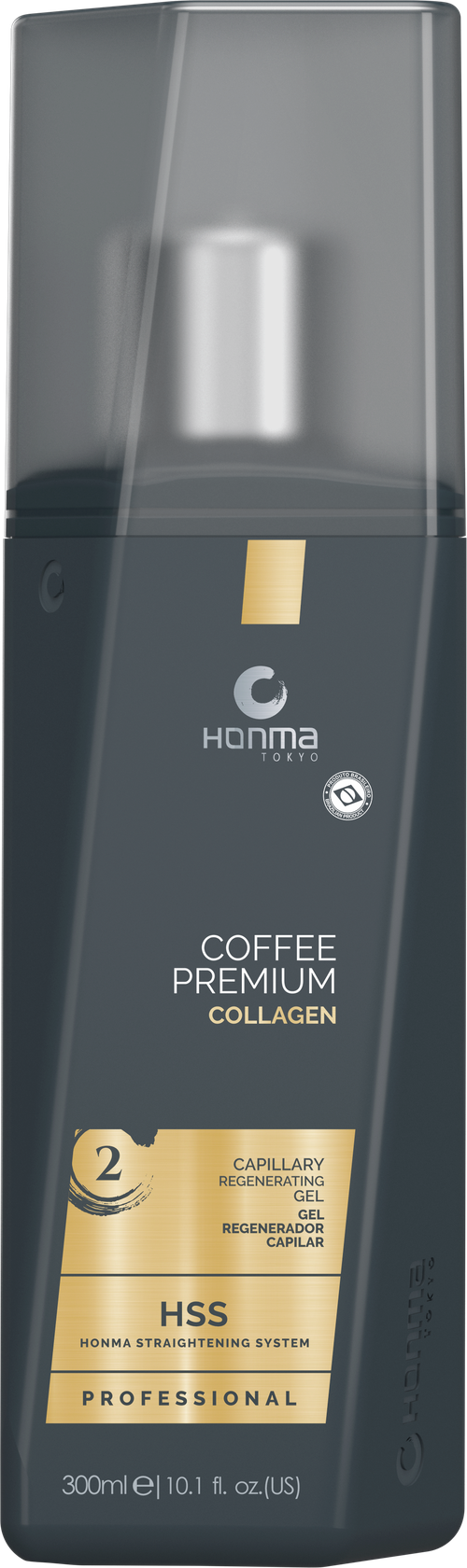 Кератиновое выпрямление гель для волос с коллагеном профессиональный 2 ШАГ Honma Tokyo Coffee Premium Collagen Capillary Regenerating Gel 300 мл