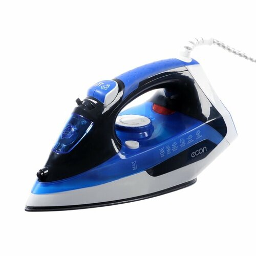 Утюг Еcon ECO-BI2407 2400 Вт керамическая подошва 40 гмин 300 мл бело-синий 425800₽