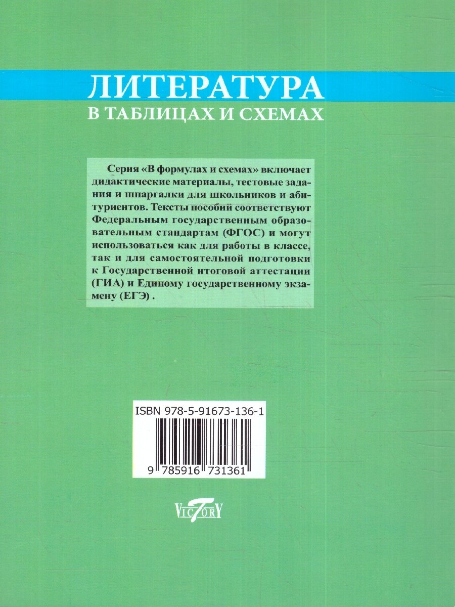 Литература в таблицах и схемах. Для школьников и абитуриентов - фото №3