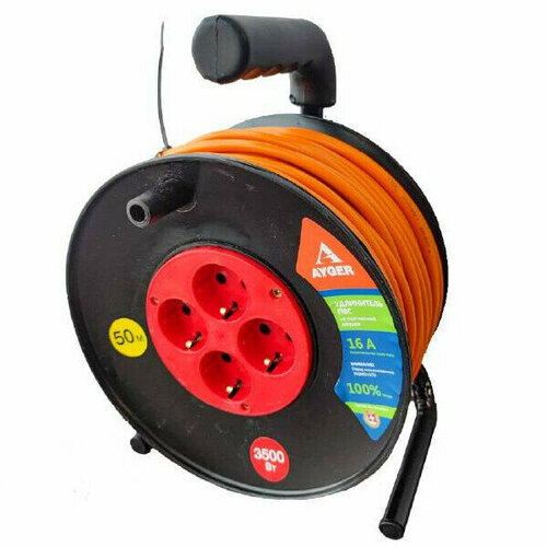 Удлинитель на катушке Ayger ПВС 3х15 50м сз 30006 9528₽