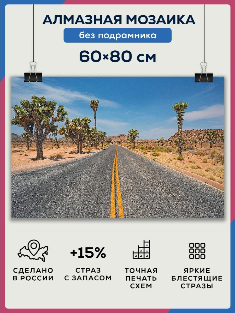 Алмазная мозаика 60x80 Дорога топики юг без подрамника
