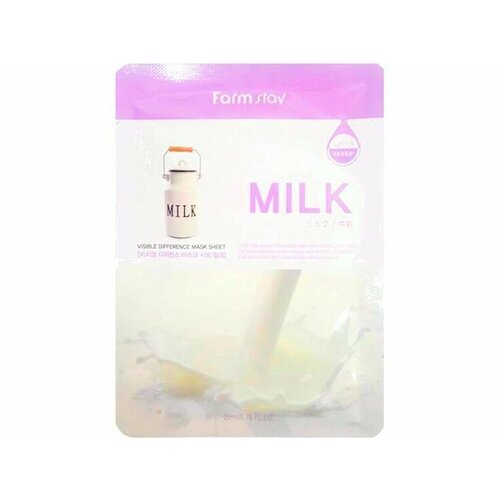 Маска для лица тканевая с молочными протеинами Farm Stay VISIBLE DIFFERENCE MASK SHEET MILK farmstay visible difference milk mask sheet тканевая маска с молочными протеинами 5 шт по 23 мл 5 уп
