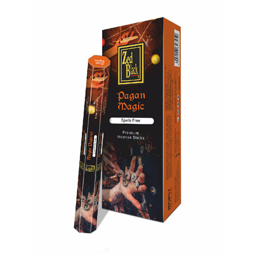 PAGAN MAGIC Premium Incense Sticks, Zed Black (языческая магия премиум благовония палочки, Зед Блэк), уп. 20 палочек.