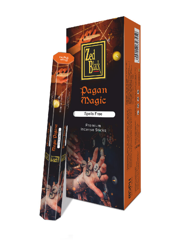 PAGAN MAGIC Premium Incense Sticks, Zed Black (языческая магия премиум благовония палочки, Зед Блэк), уп. 20 палочек.