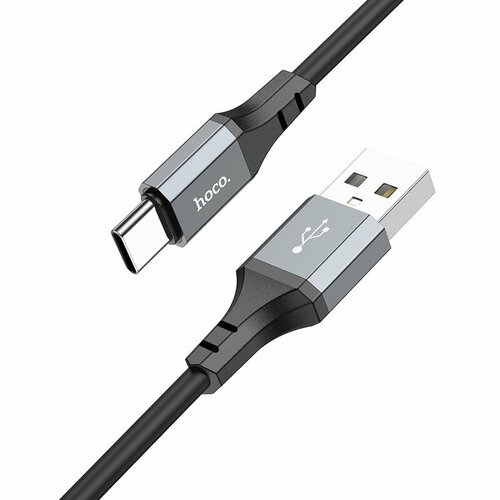 Кабель USB Hoco X86 Spear, Type-C, 3A PD, 1м, черный usb кабель hoco x21 plus silicone pd 20w 3a type c to lightning 1м черный с белым