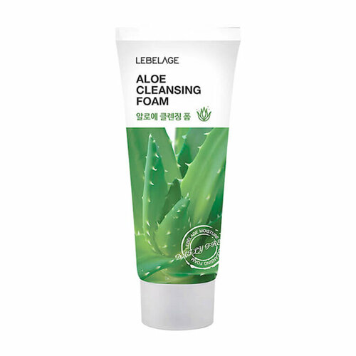 пенка очищающая с экстрактом алоэ lebelage aloe cleansing foam 180 мл Пенка для лица с экстрактом алоэ очищающая LEBELAGE CLEANSING FOAM 100 мл -ALOE