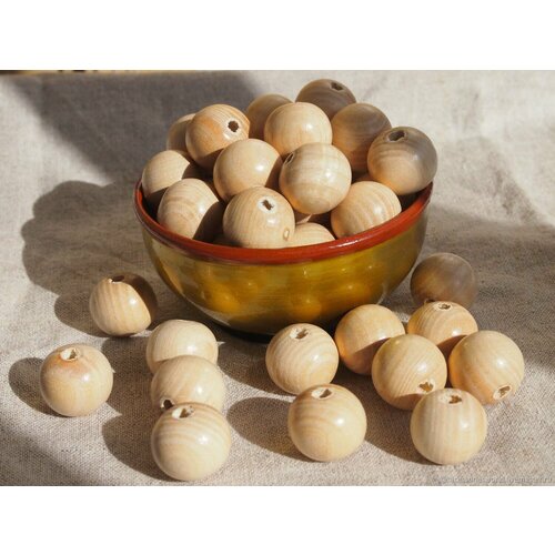 Бусины из ясеня, 16 мм - 30 штук