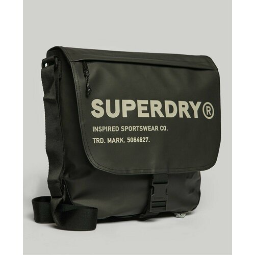 фото Сумка мессенджер superdry messenger bag, фактура гладкая, черный