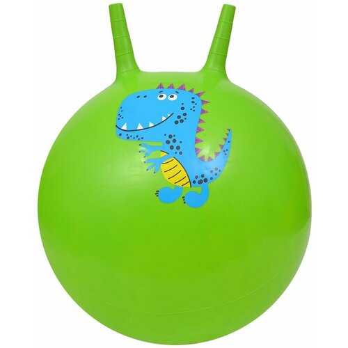 Мяч с рожками 65 см зеленый с Динозавром мяч детский фитбол с рожками м 355 диаметр 55см красный тривес