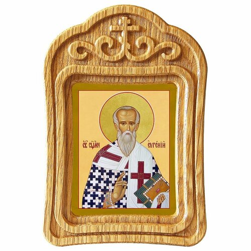 Священномученик Евгений Херсонесский, икона в резной деревянной рамке