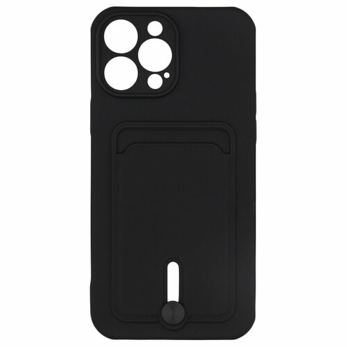 Чехол для iPhone 13 Pro Max с отделением для карт Button Card Case черный чехол для iphone 14 pro с отделением для карт button card case темно синий