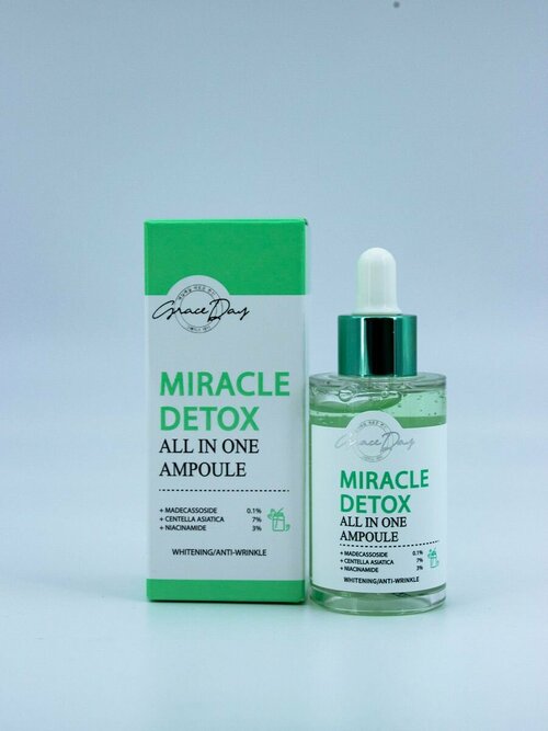 Grace Day Сыворотка для лица, Miracle Detox All In One Ampoule, с экстрактом центеллы, 50 мл