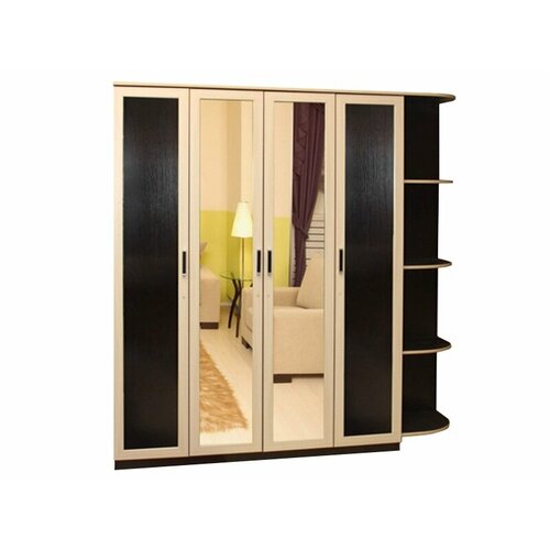 Шкаф распашной чёрно-белый от фабрики Стиль Стайл 4+2 (без углового элемента)