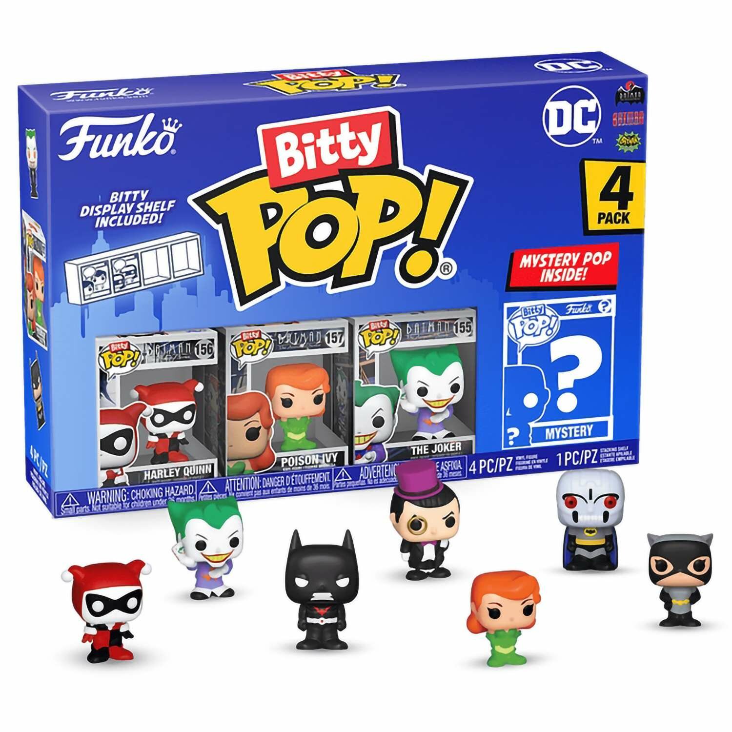 Фигурки Funko Bitty POP! DC Comics S3 Harley Quinn+Poison Ivy+Joker+Mystery (1 of 4) 4PK 71313