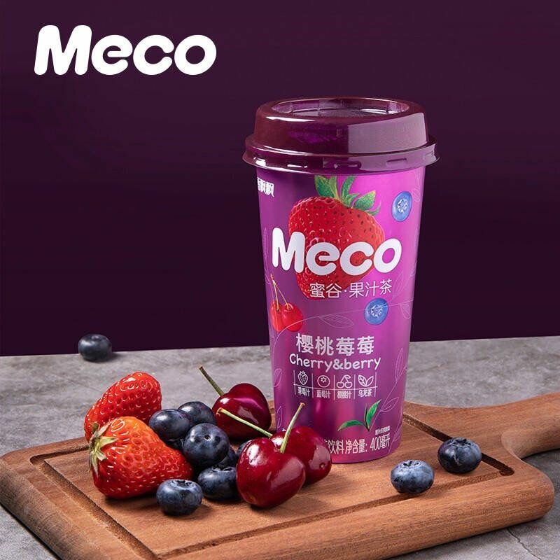 Фруктовый чай MECO со вкусом вишни, черники и клубники, 2 шт по 400 мл
