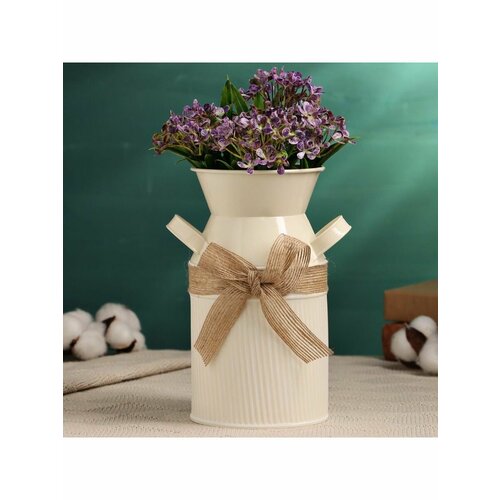 Кашпо - ваза Гленн белая, 10х10х19см