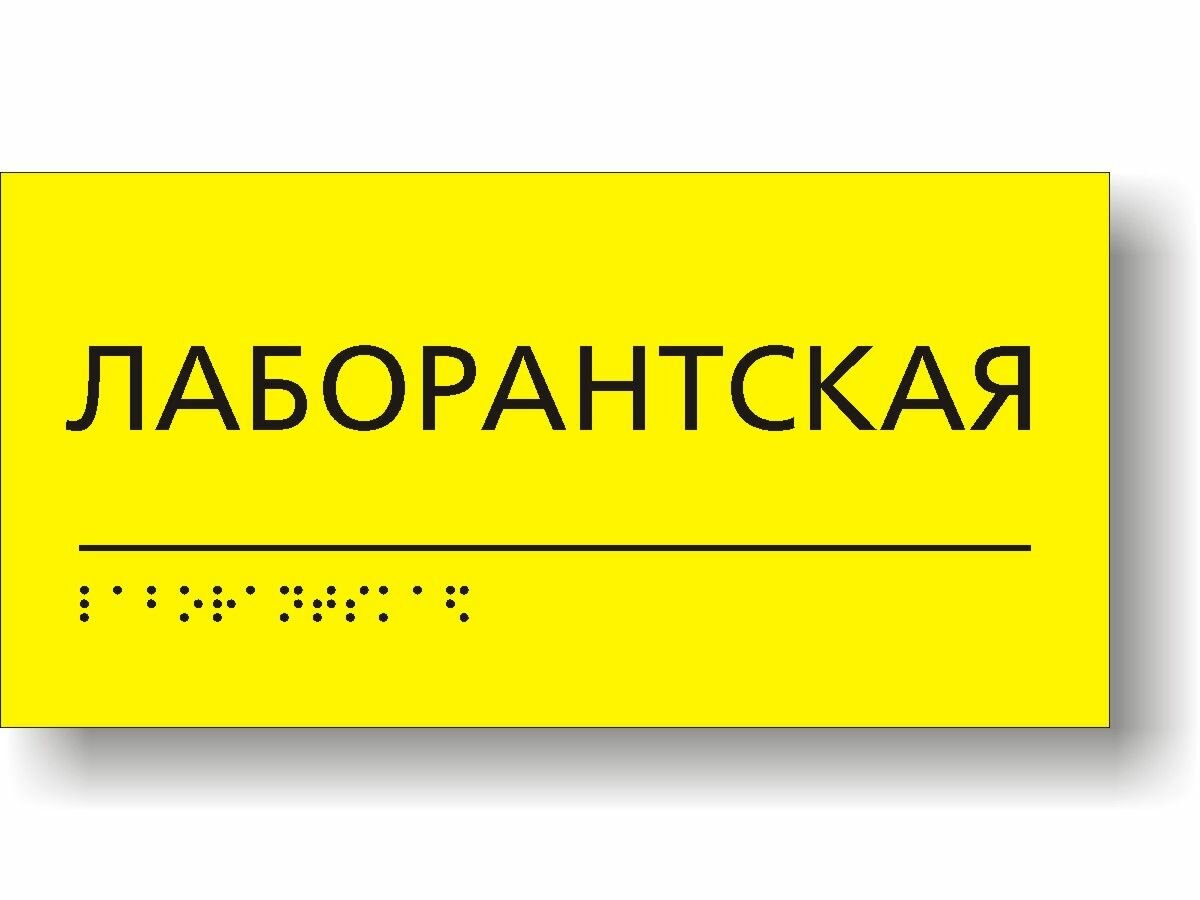 "Лаборантская" Табличка тактильная для школы с шрифтом Брайля