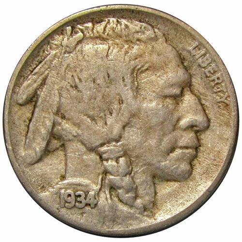 5 центов 1934 США Бизон